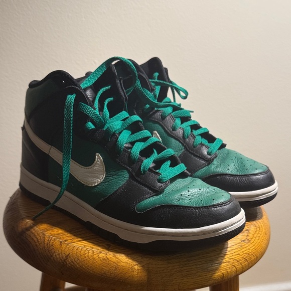 Nike Other - Nike Black and Green Sneakers with White Swoosh